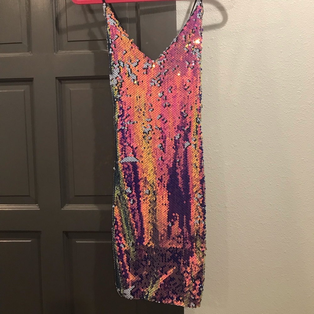 Multi Sequin Mini Dress NWT